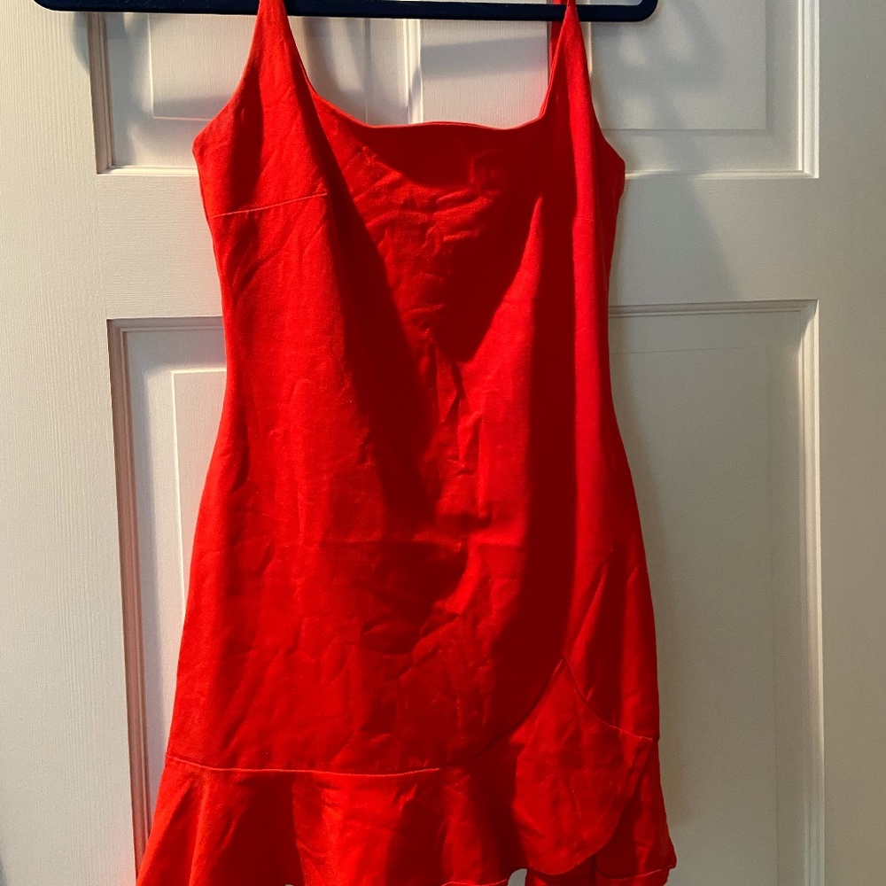 Deep orange color dress